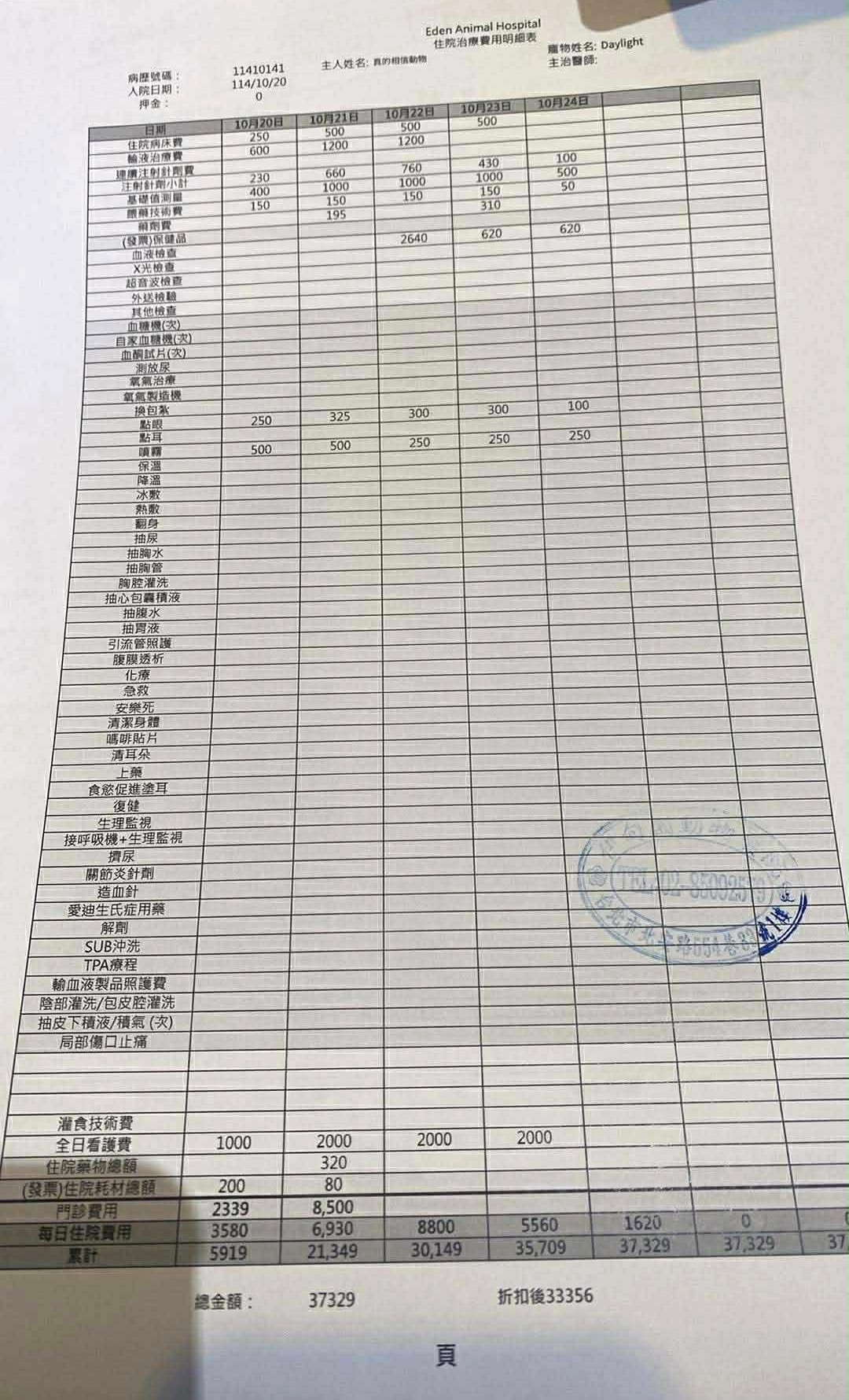 Daylight醫療單據